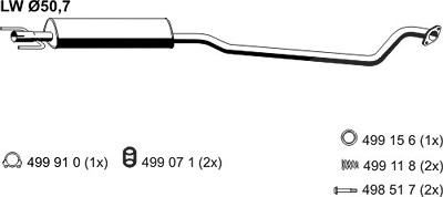 Ernst Mittelschalldämpfer [Hersteller-Nr. 052207] für Opel von ERNST