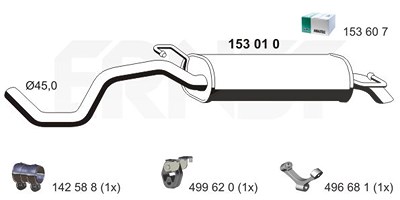 Ernst Nachschalldämpfer [Hersteller-Nr. 153010] für Seat, VW von ERNST