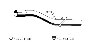 Ernst Reparaturrohr, Katalysator [Hersteller-Nr. 391474] für Mercedes-Benz von ERNST