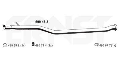 Ernst Reparaturrohr, Katalysator [Hersteller-Nr. 500463] für Citroën, Peugeot von ERNST
