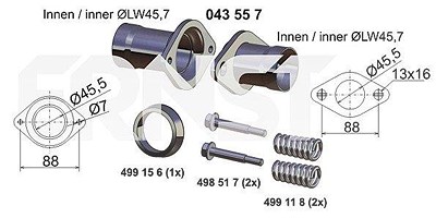 Ernst Reparatursatz, Abgasrohr [Hersteller-Nr. 043557] für Opel von ERNST