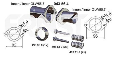 Ernst Reparatursatz, Abgasrohr [Hersteller-Nr. 043564] für Opel von ERNST