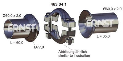 Ernst Reparatursatz, Abgasrohr [Hersteller-Nr. 463041] für Citroën, Fiat, Lancia, Nissan, Peugeot von ERNST