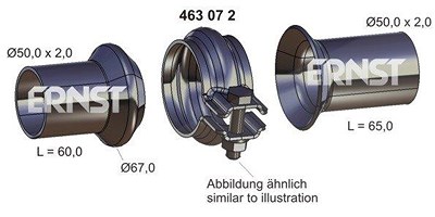 Ernst Reparatursatz, Abgasrohr [Hersteller-Nr. 463072] für Audi, Citroën, Fiat, Nissan, Opel, Peugeot, Renault von ERNST