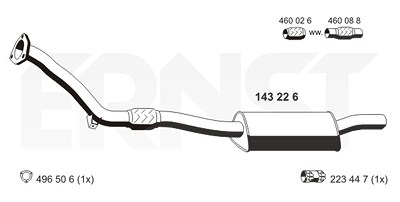 Ernst Vorschalldämpfer [Hersteller-Nr. 143226] für Audi, VW von ERNST