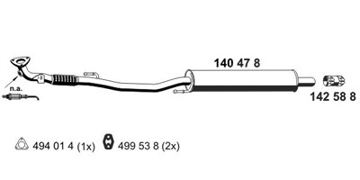 Ernst Vorschalldämpfer [Hersteller-Nr. 140478] für Seat, Skoda, VW von ERNST