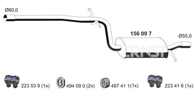 Ernst Mittelschalldämpfer [Hersteller-Nr. 156097] für Skoda von ERNST