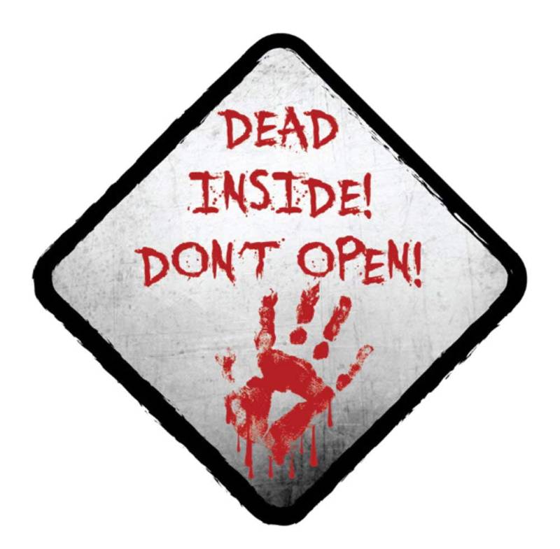 EROSPA® Aufkleber KFZ Auto Motorrad - Dead Inside! Dont Open! - Car-Sticker von EROSPA