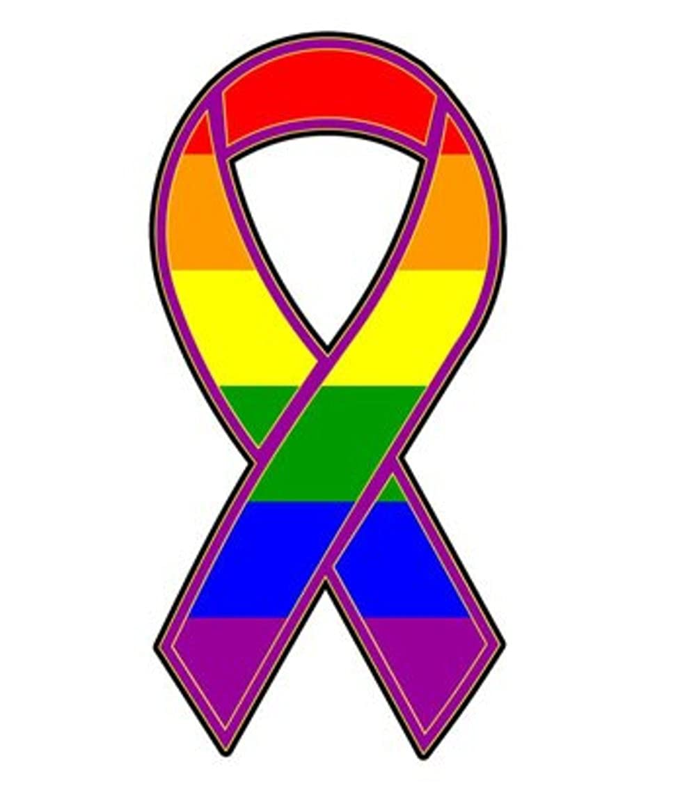 EROSPA® Auto-Aufkleber - Aids Schleife - Rainbow Regenbogen - Car-Sticker - Gay Pride LGBT von EROSPA