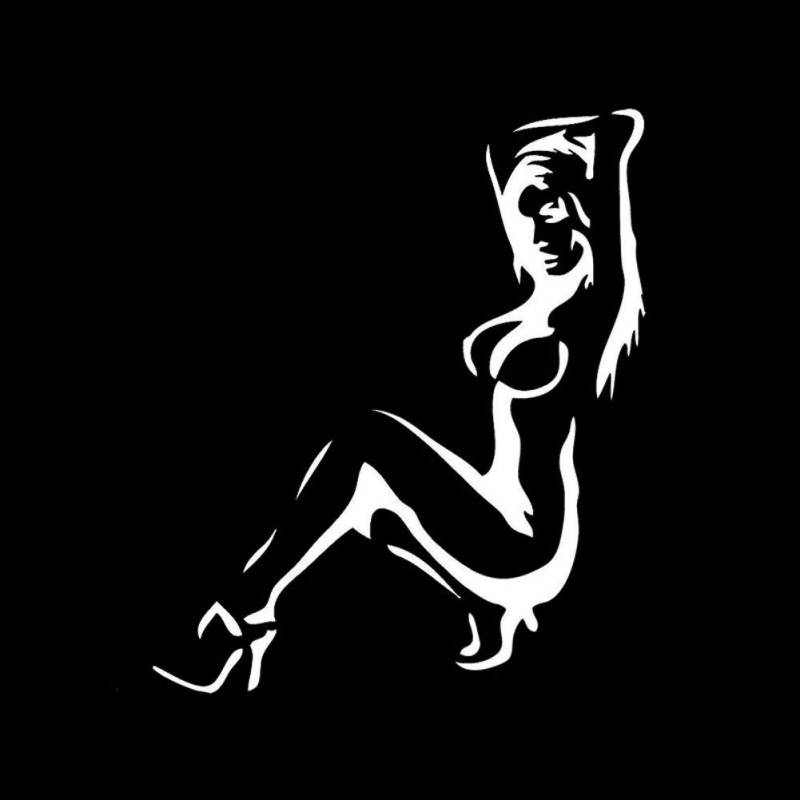 EROSPA® Auto-Aufkleber - Sexy Frau/Girl/Woman - Brust Nackt - Car-Sticker (Silber) von EROSPA