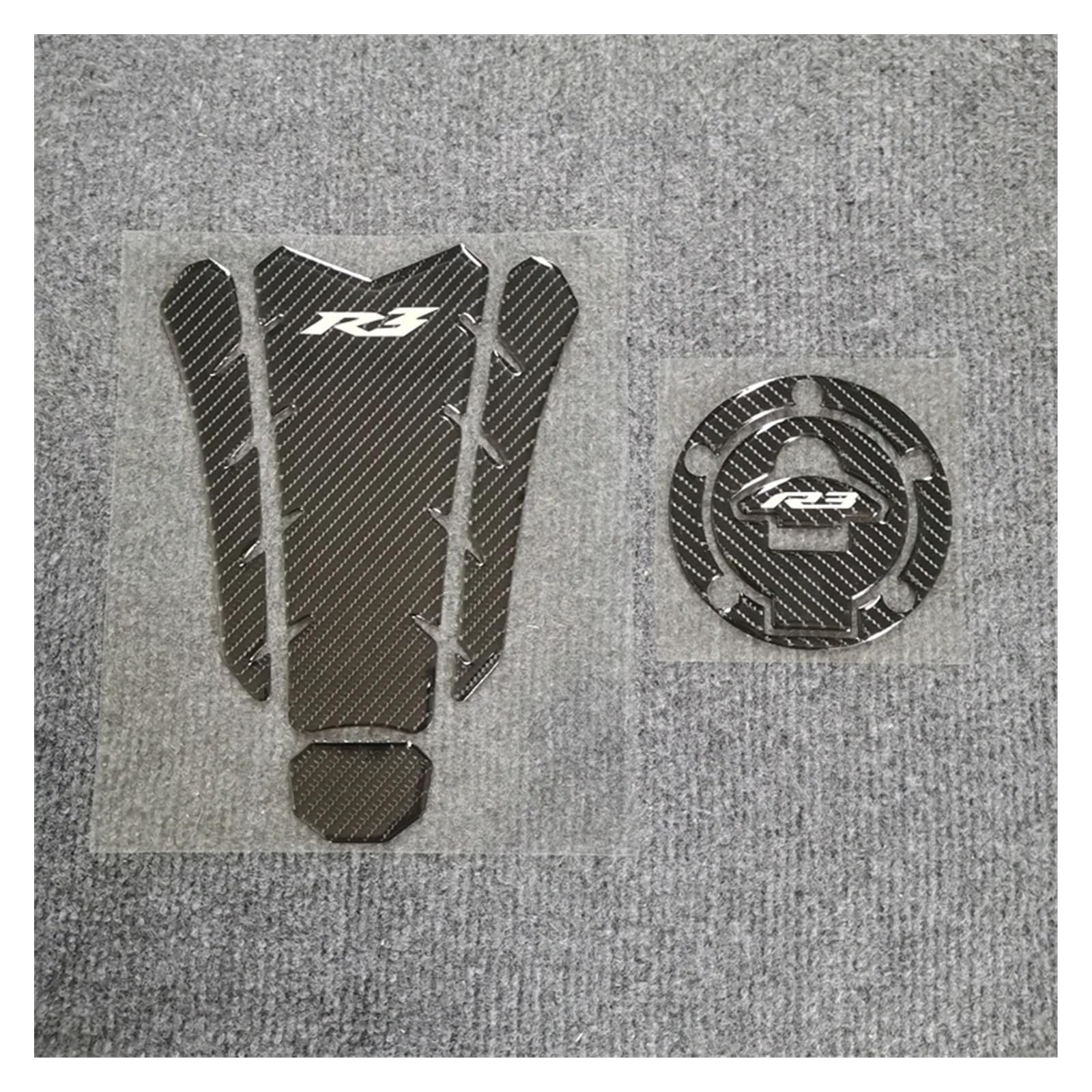 Tankpad Für Yam&aha YZF R3 3D Motorrad Carbon Faser Aufkleber Aufkleber Dekoration Gas Öl Kraftstoff Tank Pad Schutz Fall von ERPAMFDD