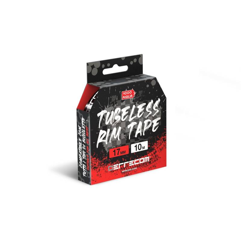 Errecom 1000 Miglia Tubeless Rim Tape 10 Meter x 17 mm, Dichtungsband für die Umwandlung von Fahrradfelgen mit Schlauchreifen in schlauchlose Reifen, extrem stark, enthält 4 Klebesiegel von ERRECOM