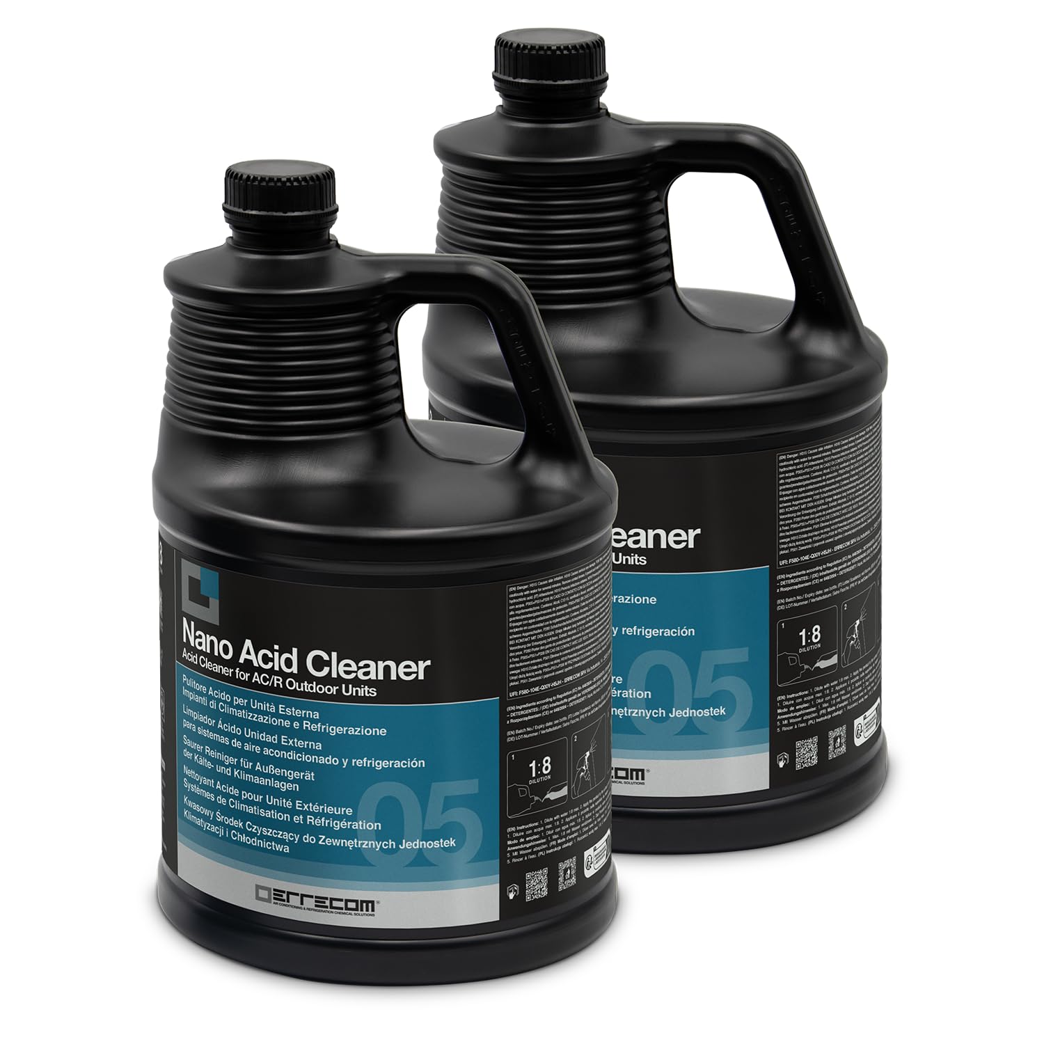 Errecom Nano Acid Cleaner, Saurer Reiniger für Außengerät der Kälte- und Klimaanlagen, Konzentrat, 10L (2 x 5 L) von ERRECOM