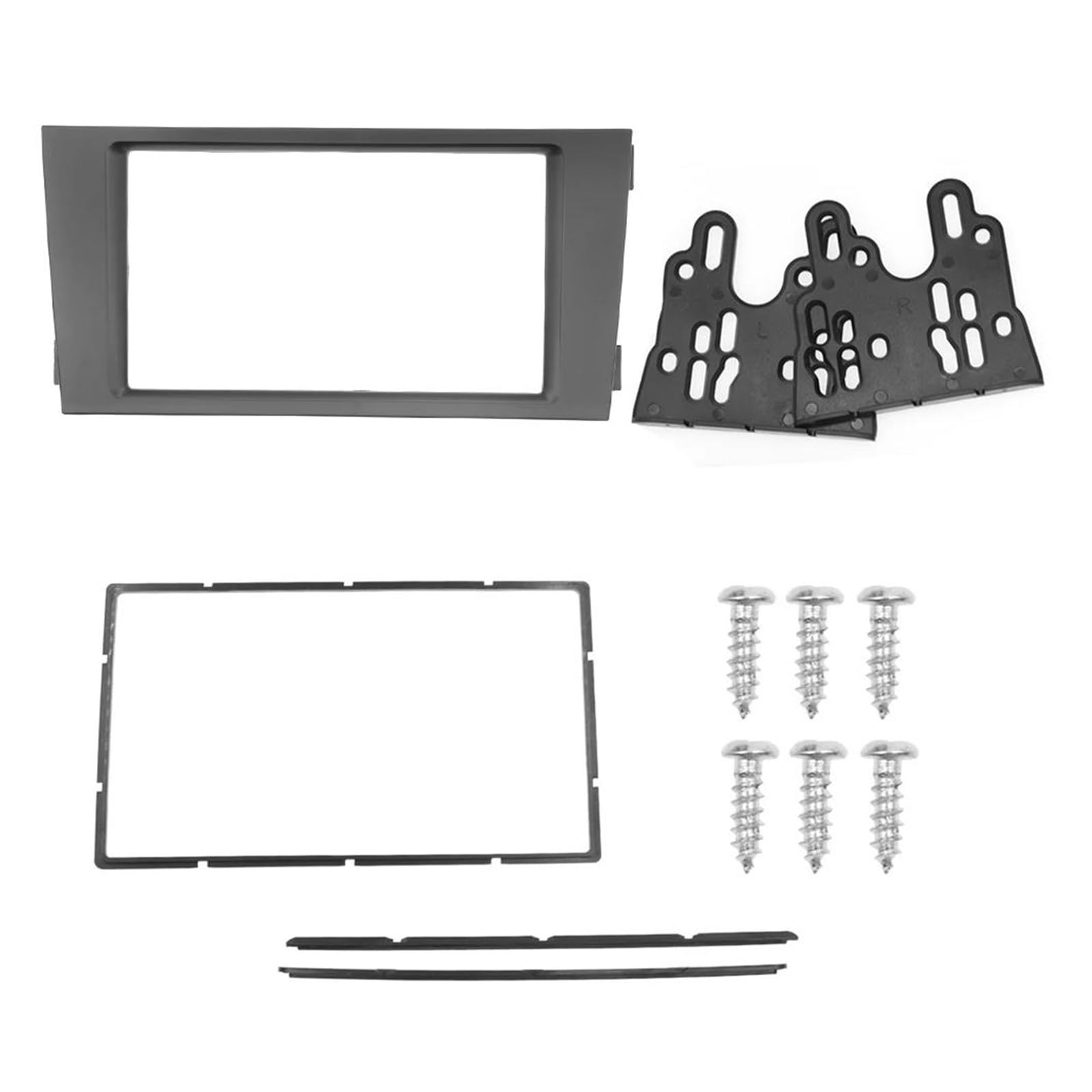 Für A6 2002 2003 2004 2005 2006 Blendenrahmen Armaturenbrett Kit Plattenverkleidung Blende 2 Din Autoradioblende Radioblende-Rahmen von ERUEUBGRM