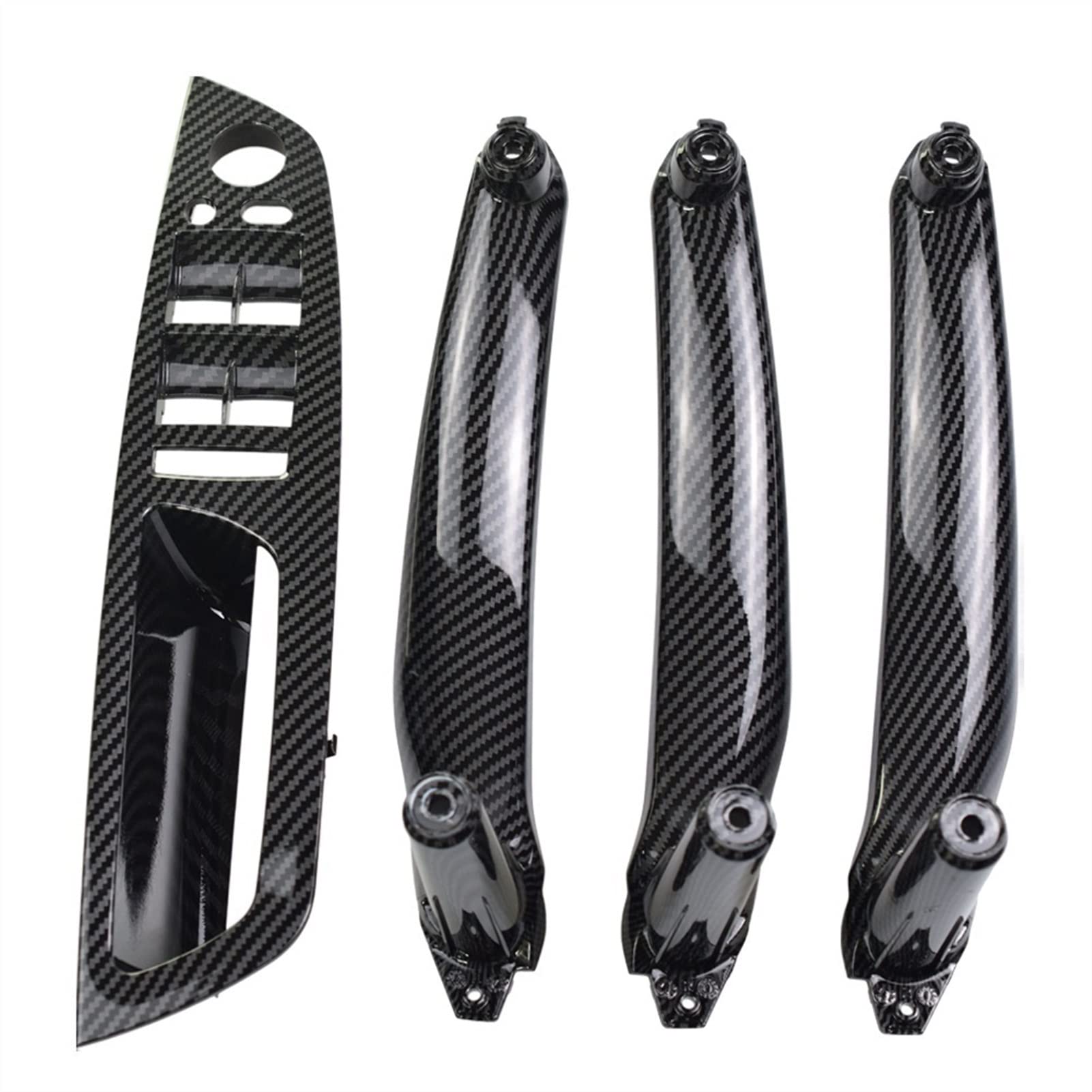 ERYCUN Auto Beige Schwarz Carbon Faser Armlehne Auto Links Rechts Innen Tür Griff Innen Panel Pull Trim Abdeckung, for, for E70 E71 X5 X6 Türdrücker(Carbon Fiber-4pcs) von ERYCUN