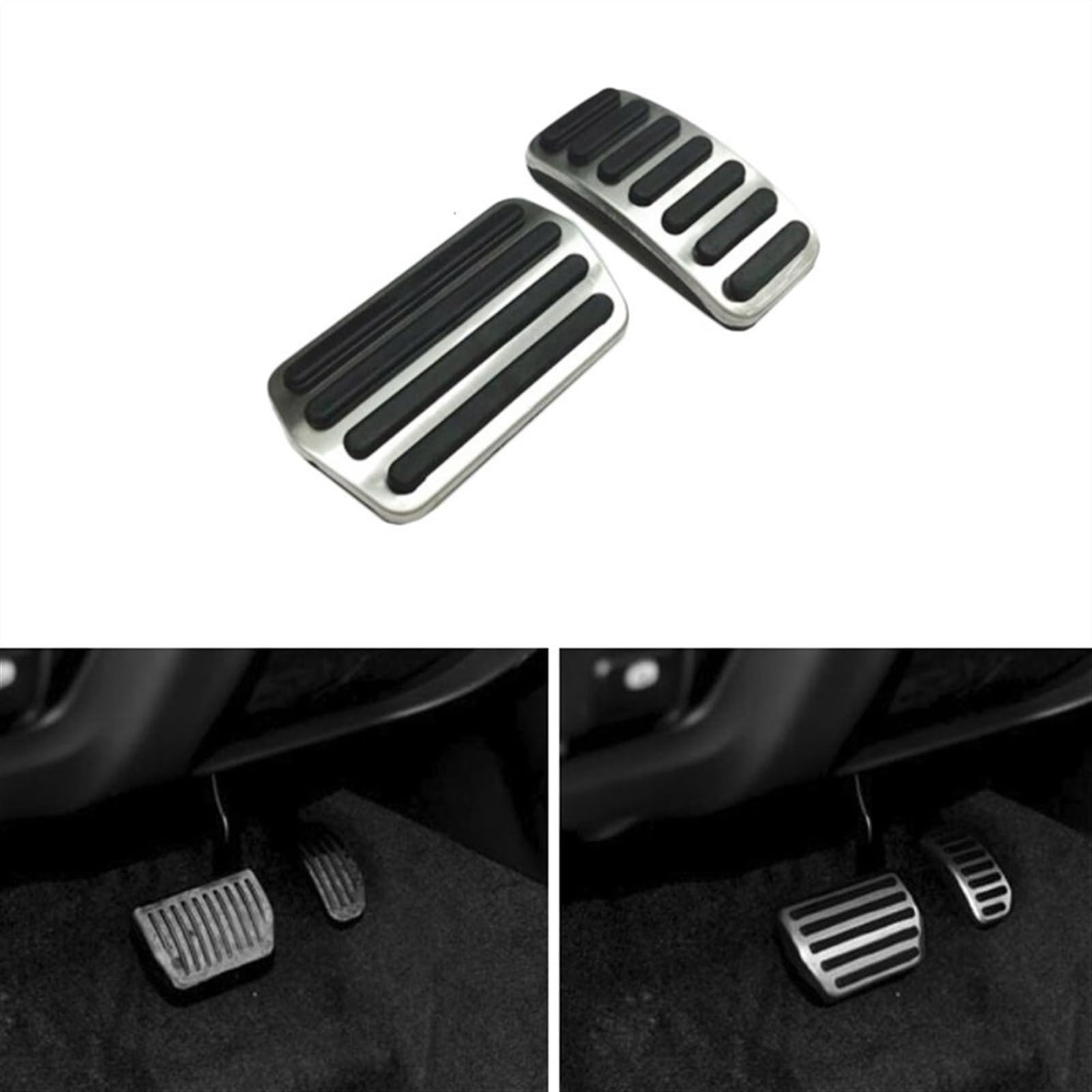 ERYCUN For VOLVO, XC40 2018 2019 Edelstahl-Kraftstoffbremsfußpedal-Pad-Set ohne Bohrer Kupplungspedalabdeckung von ERYCUN