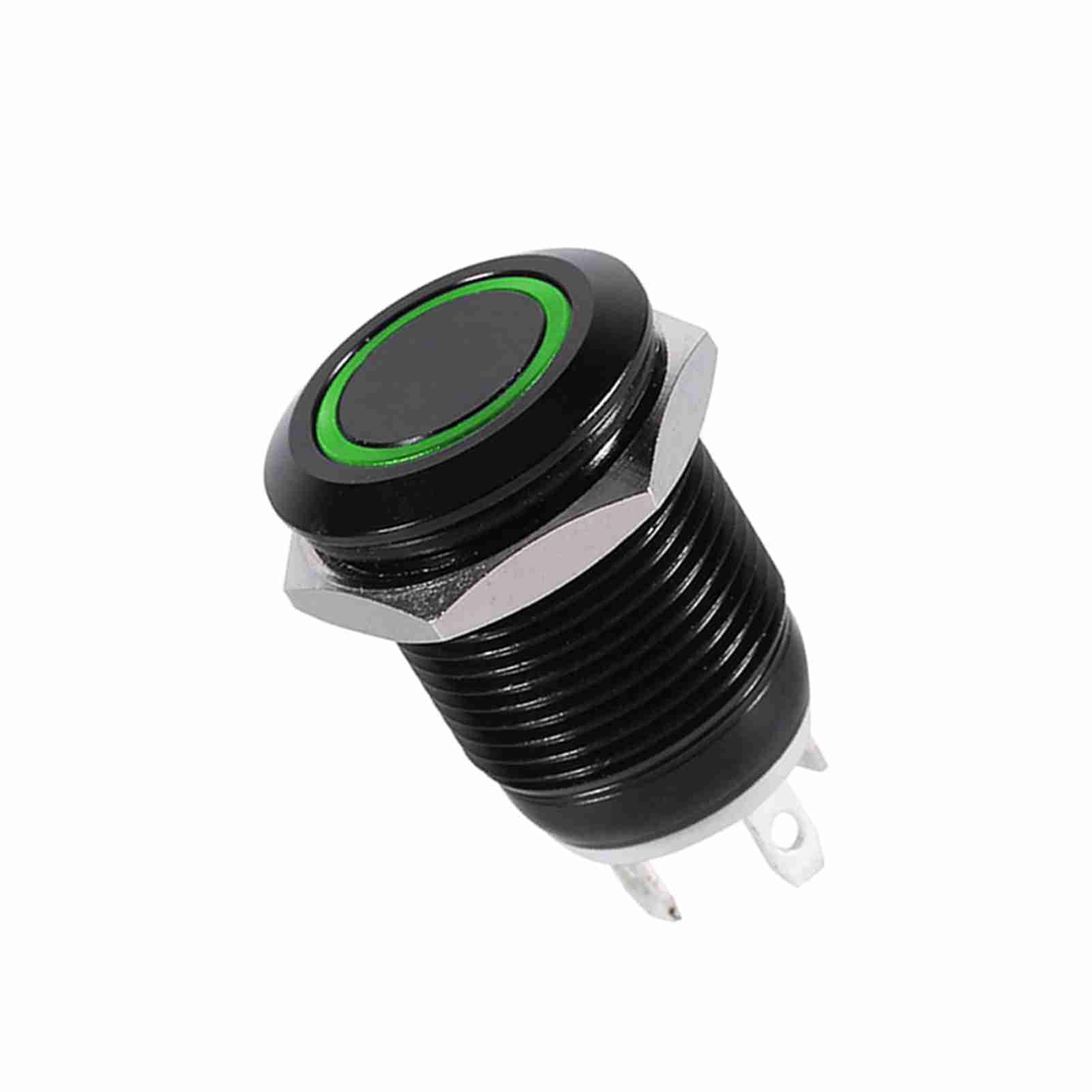 12 -mm -LED -Stromverstärker -Taste -Schalter Messing, Wasserdichtem Moment Button für die Verwendung Im Freien mit LED -Ring für Navigation, Robuste Kupferkomponenten (Grün) von ERYUE