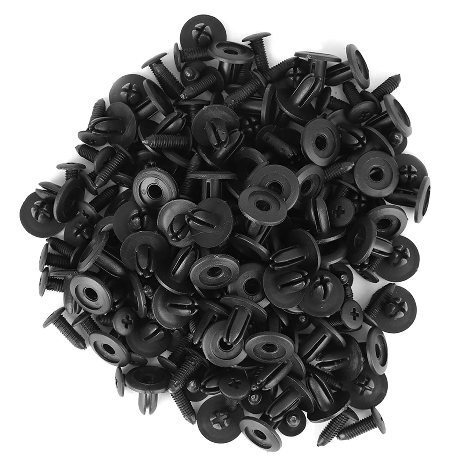 ERYUE 100 -pcs -Auto -Plastiknieten, Universelle Schwarze Clips 6mm Lochdurchmesser für Stoßstangenschieber, Einfach zu Bedienen für Auto, Motorrad, Bus, Zug von ERYUE