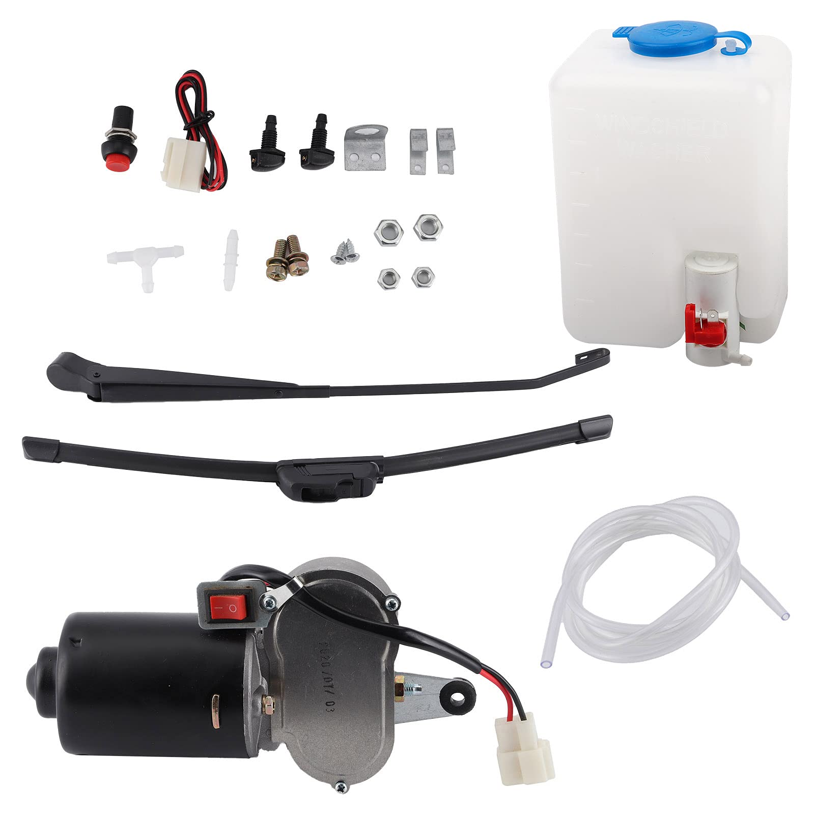 ERYUE Electric Windshield Wiper Motor Kit, Universal für UTV ATV, Stille Reinigung, Einfache Installation, DC 12V, 30W, mit Wasserflasche, für die All-Saison-W von ERYUE