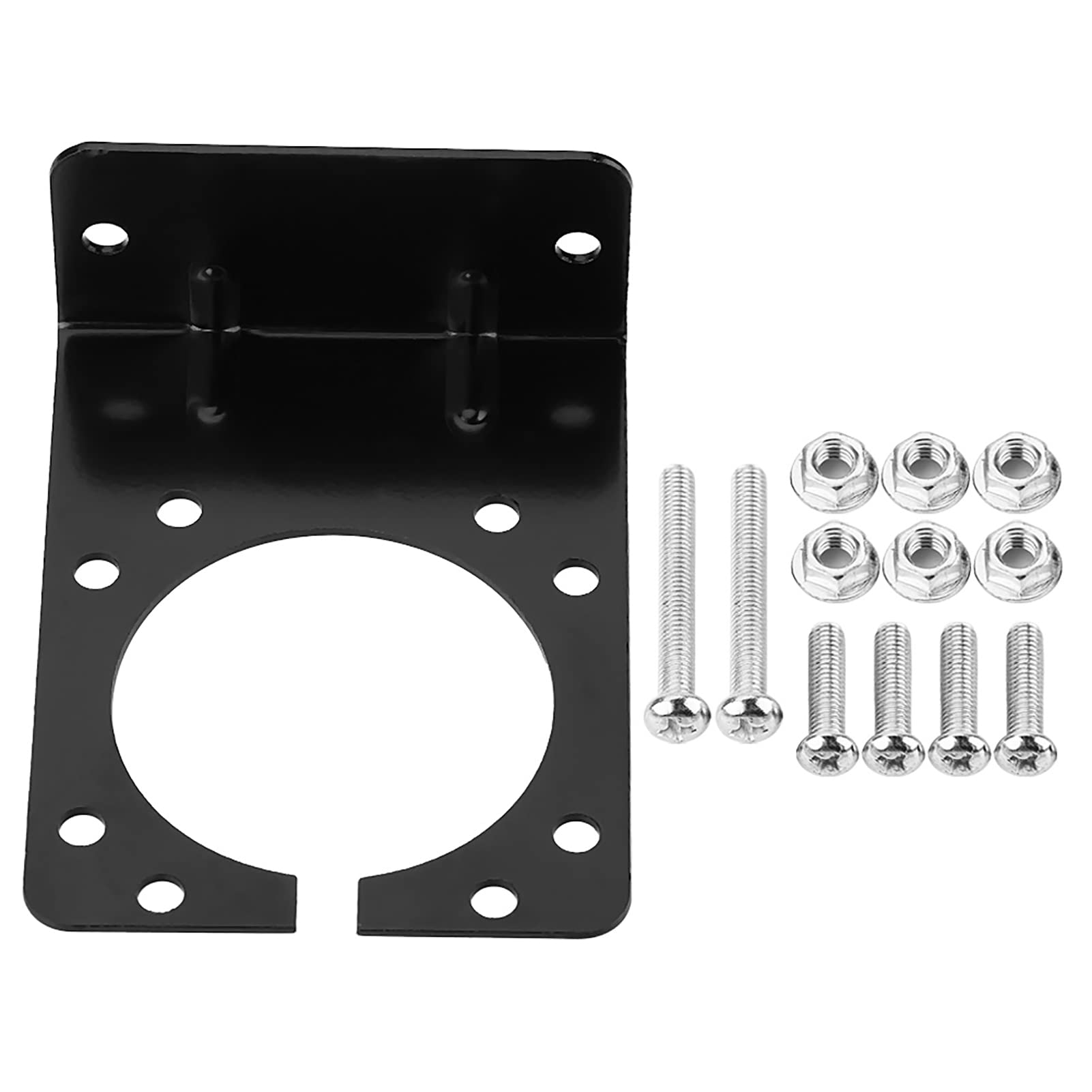 ERYUE Metallmontagehalterung, Sicher Montiert 7 Pin-Anhängerbuchse, Mehrere Schraubenlöcher, Hochfestes Metall, Komplette Schrauben und Muttern, von ERYUE