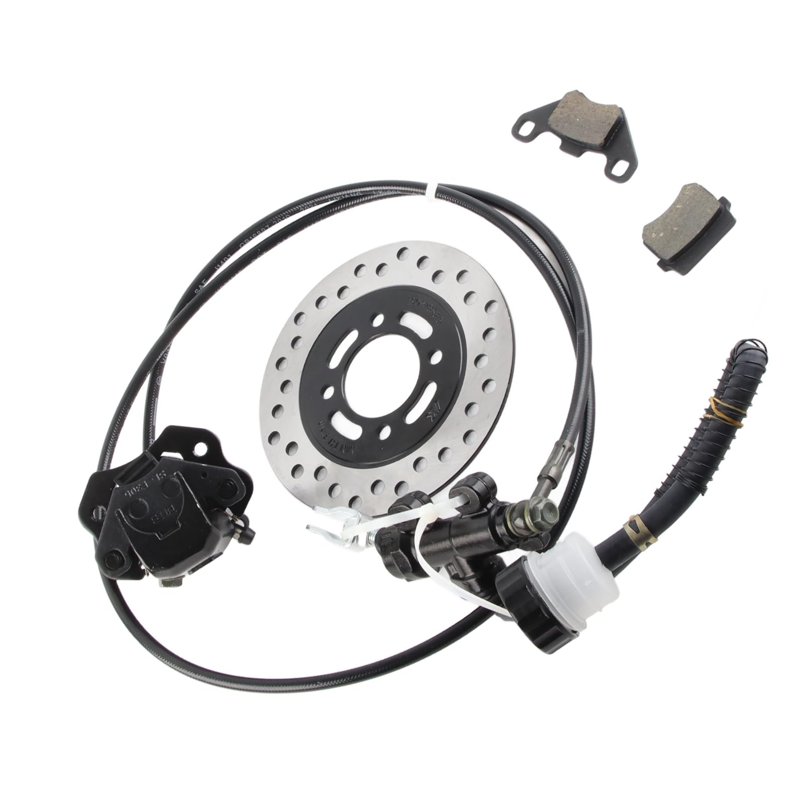 Universal Hydraulic Disc Brems -Kit, Hochleistungsscheibenbremssattel -System -Kit mit Kompressionskabel, Bremsbelag, Disc -Rotor für 50ccm Go Kart Quad ATV von ERYUE