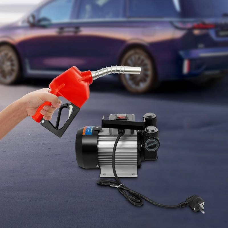 ERnonde 550W Elektro Kraftstoffumfüllpumpe, Dieselpumpe Heizölpumpe Set aus Ölpumpe und Betankungspistole, für Betanken von flüssigen Medien wie Diesel, Benzin, Kerosin, Methanol usw von ERnonde