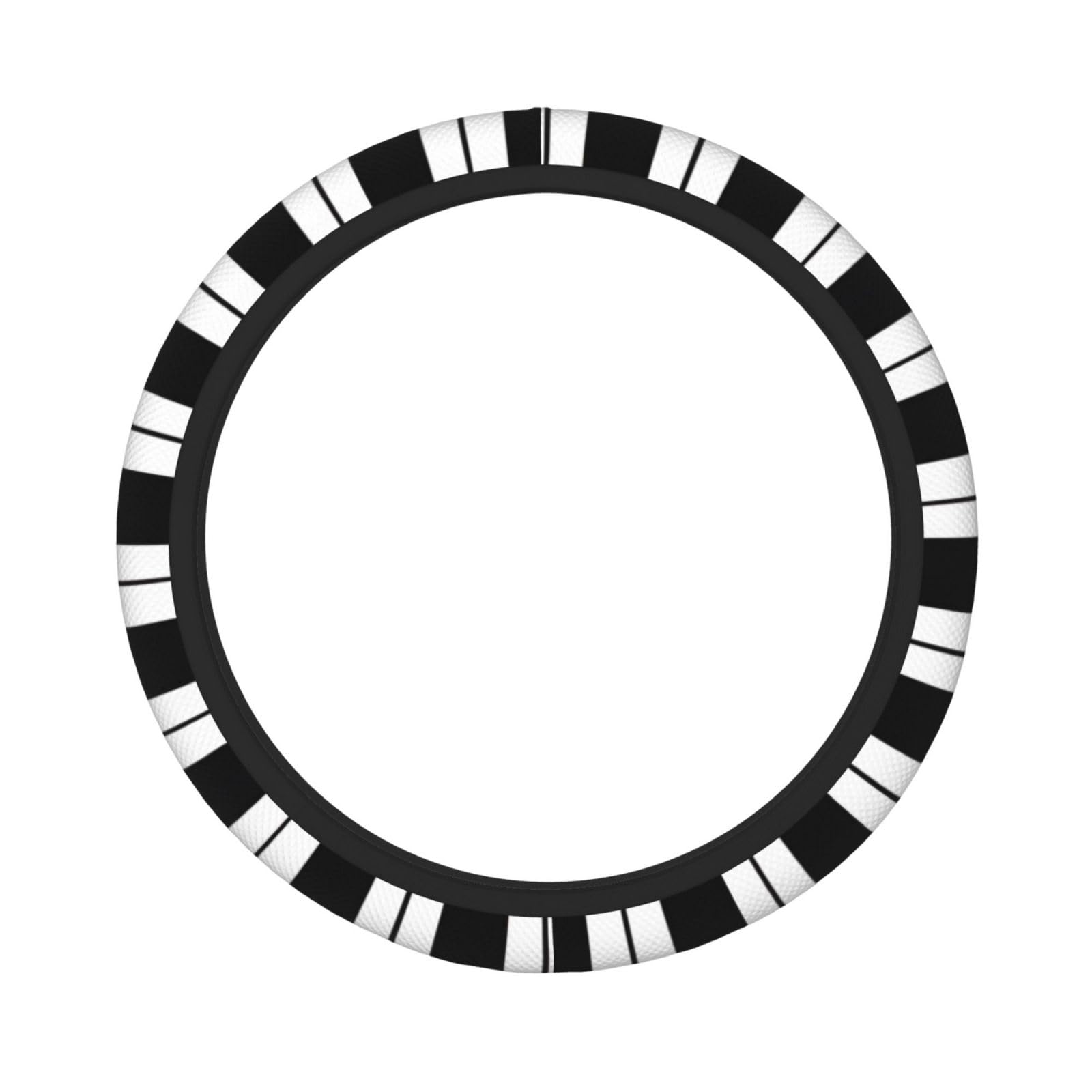 Doppelschichtige, dicke Lenkradhülle mit schwarzen und weißen Streifen, kann Ihr Auto dekorieren und schützen von ESASAM