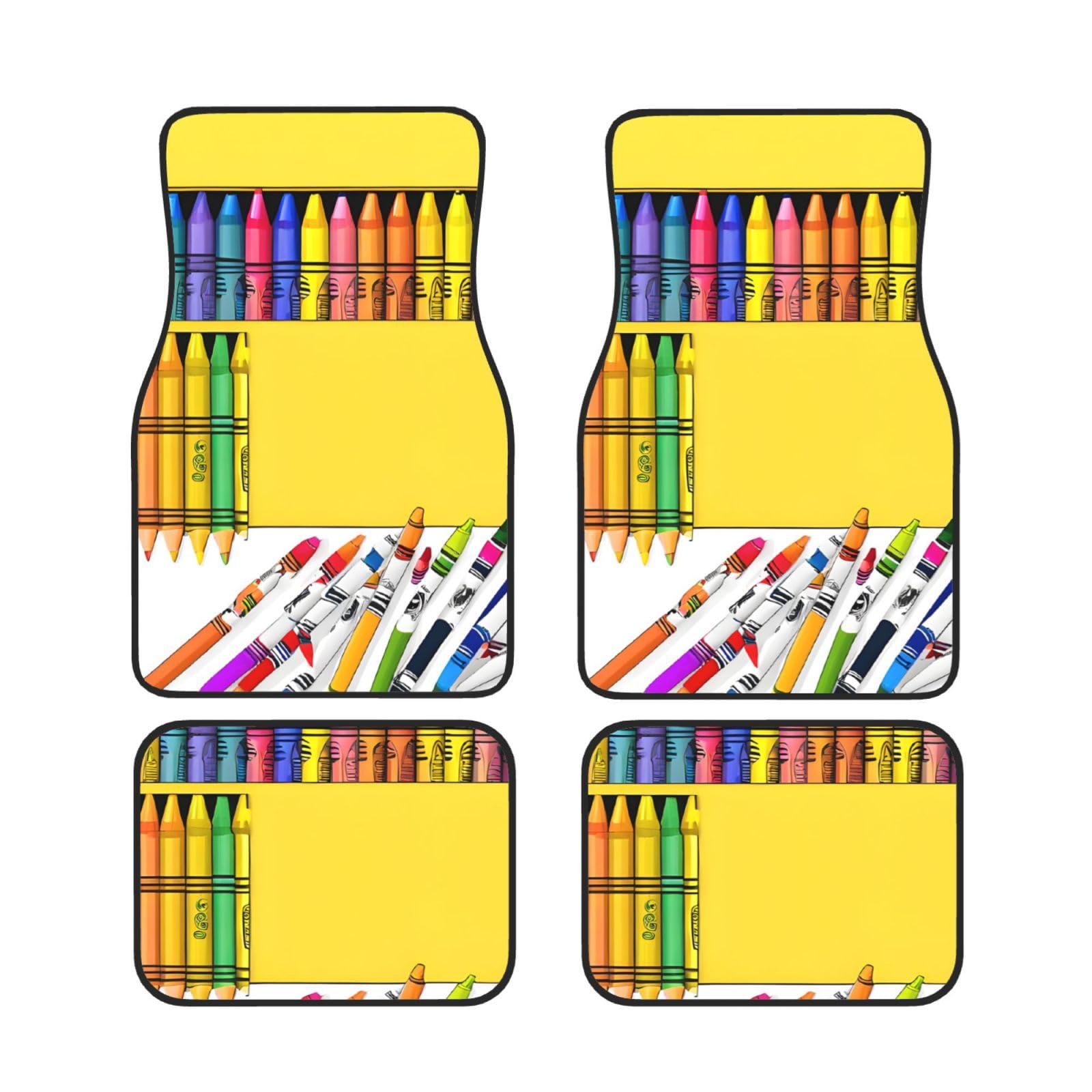 Niedliche Buntstifte mit Box-Druck, 4-teiliges Set, verschönern Sie Ihren Auto-Innenraum mit stilvollen Drucken von ESASAM