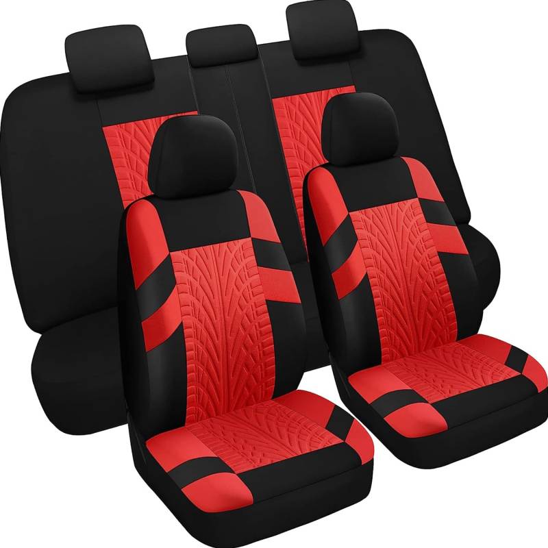 ESHALS Auto-Sitzbezug für Volkswagen VW ID.5 ID5 id 5 GTX/Pro/Pro Performance 2021 2022 2023 2024 2025, 9-teiliges Set Sitzbezug Komplett-Set, PKW-Sitzbezüge, Sitzschoner,Red von ESHALS