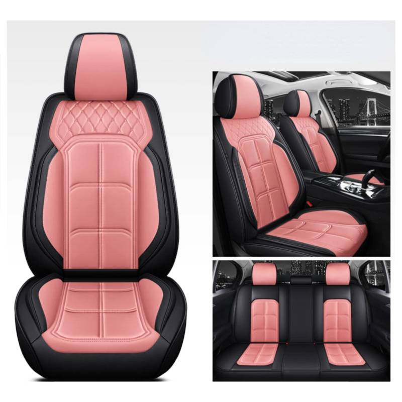 ESMOPA Autositzbezüge Universal-Set für Mazda Alle Modelle Mazda 3 5 6 8 CX-5 CX-7 MX-5 CX-9 CX-4 Seat Protector,Rosa von ESMOPA