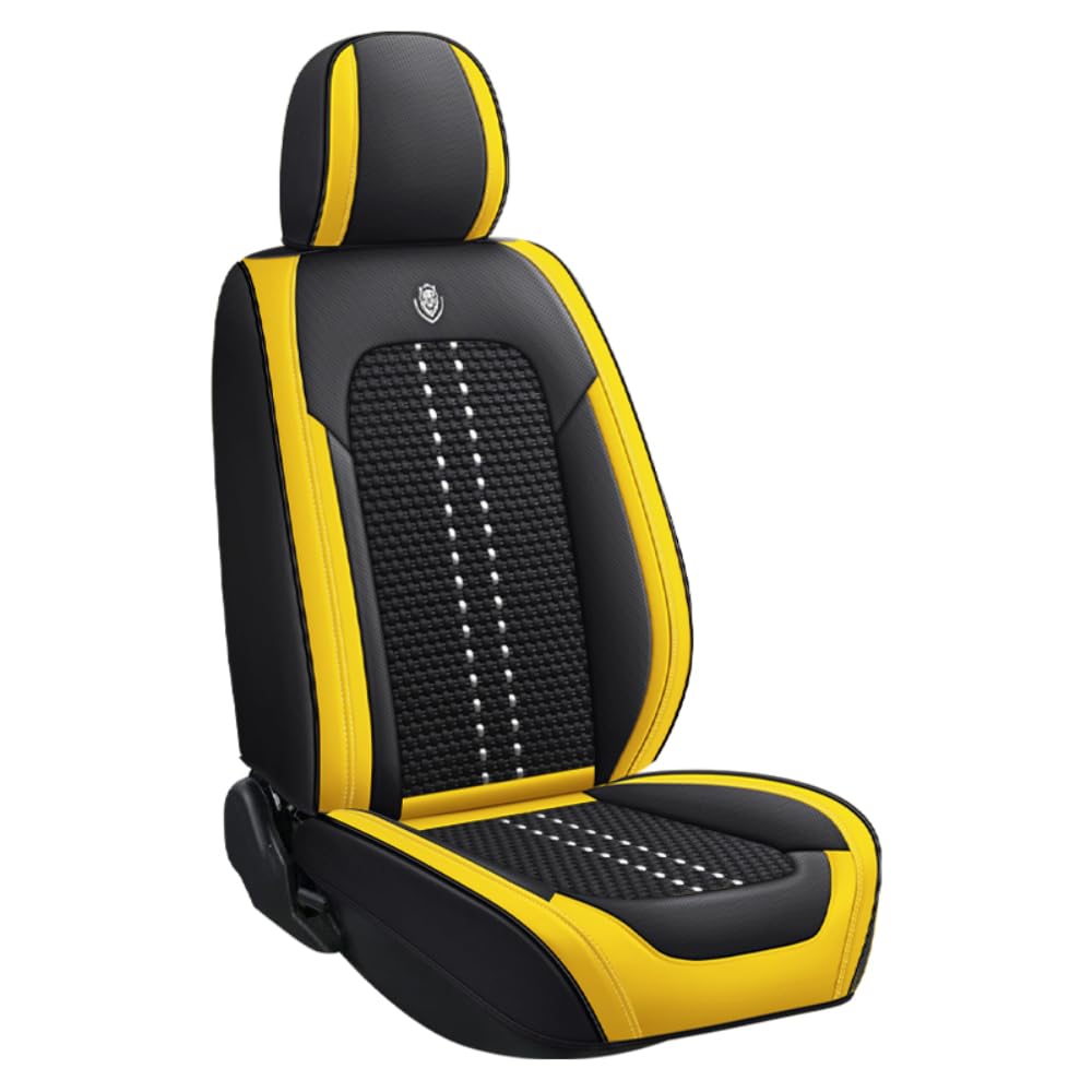 ESMOPA Autositzbezüge Universal-Set für Nissan Navara D22 Navara D40 Navara D40 S Navara Np300 Navara Np300 S Seat Protector:Black Yellow von ESMOPA