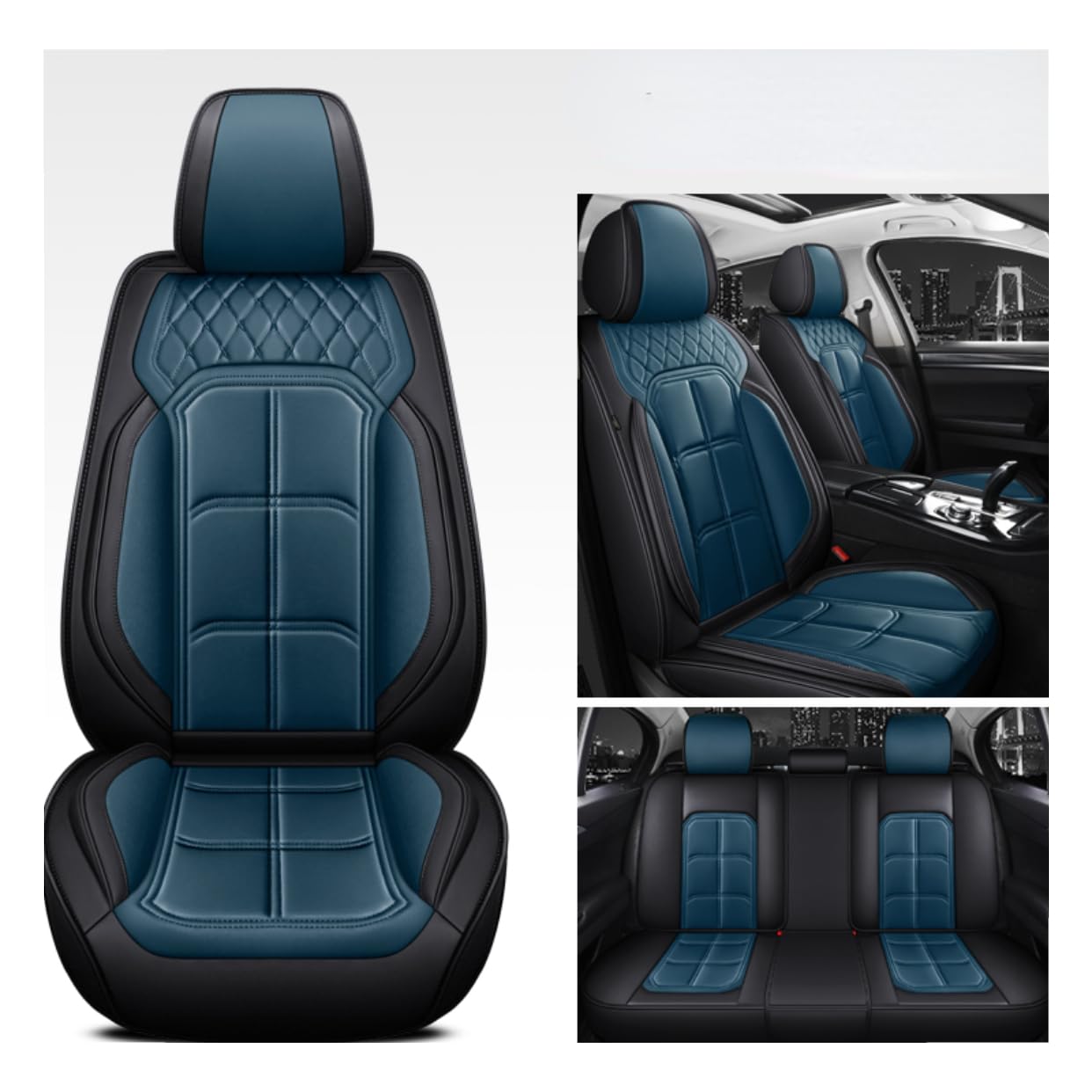 ESMOPA Autositzbezüge Universal-Set für Renault Kadjar 2015-2021 Seat Protector,Blau von ESMOPA