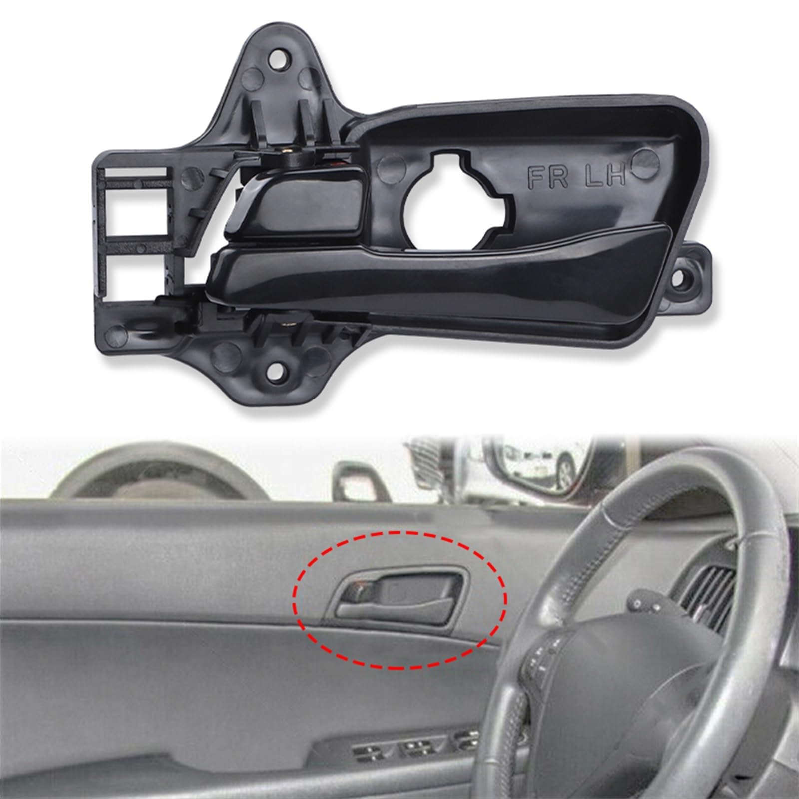 Auto-Innentürgriff Für Hyundai Für I30 Für Elantra 2007 2008 2009 2010 2011 2012 Auto Ersatz Teil Schwarz Innen Tür Griff 82610-2L000 82620-2L000 Türinnengriff(Vorne Links) von ESPYN