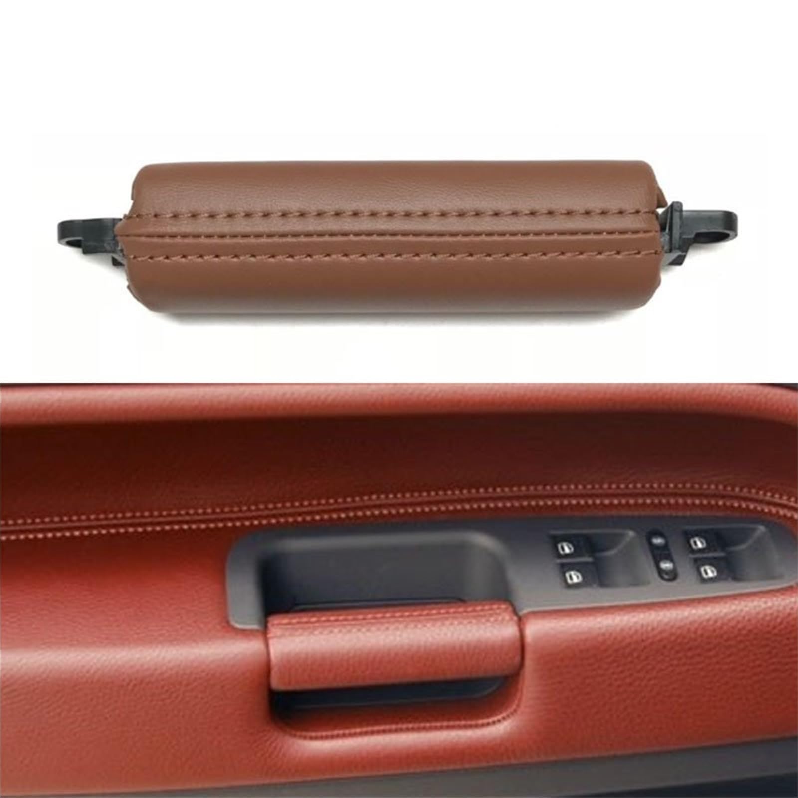 Auto-Innentürgriff Für VW Für Touareg 2003 2004 2005 2006 2007 2008 2009 2010 Auto Innentür Links Rechts Fahrer Leder Pull Griff Türinnengriff(Brown Red) von ESPYN