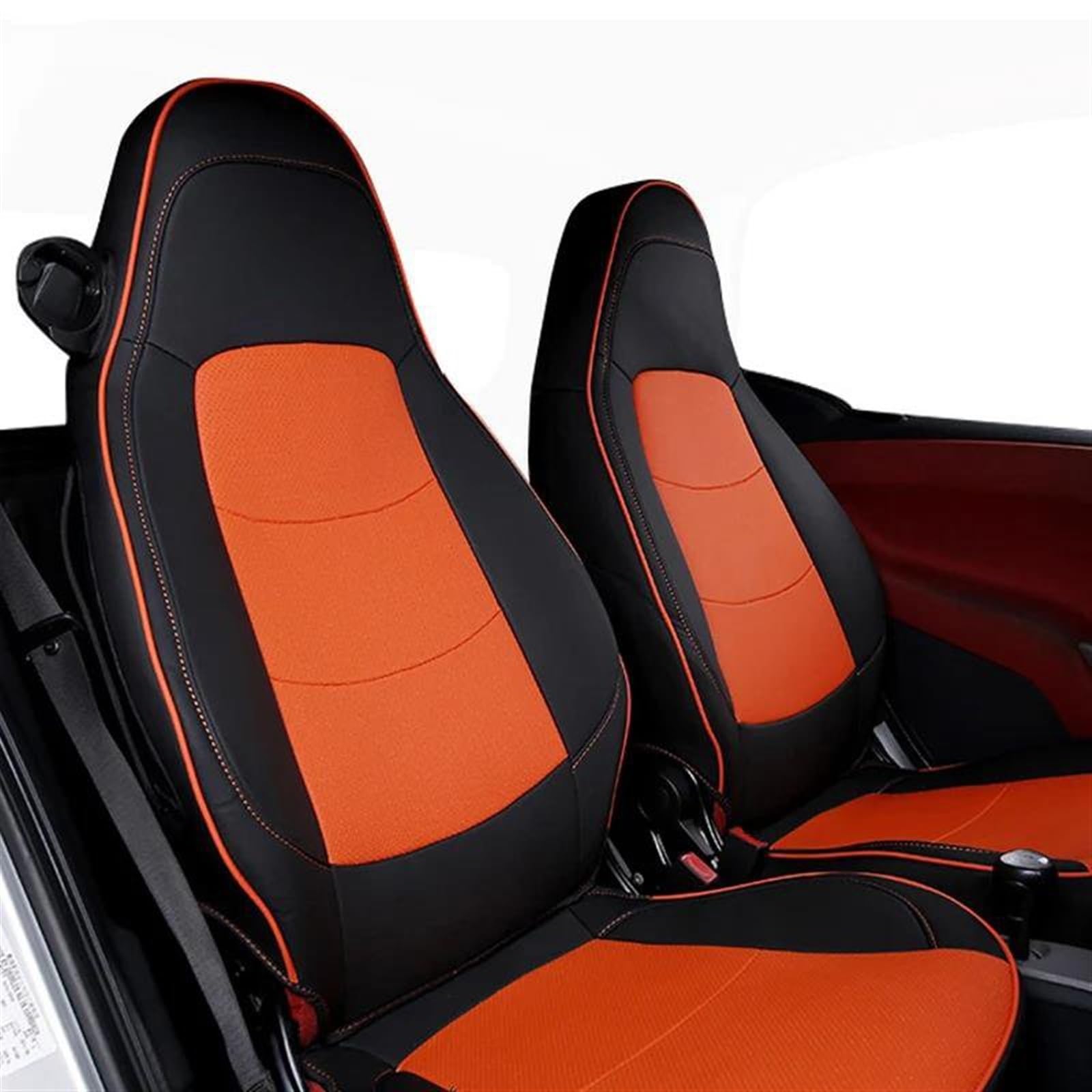 ESPYN Autositzschoner Benutzerdefinierte Autositzbezüge Schutz All-Inclusive Atmungsaktives Kissen Innenraum Für Smart 451 2009-2014 Auto-Sitzbezug(Orange) von ESPYN