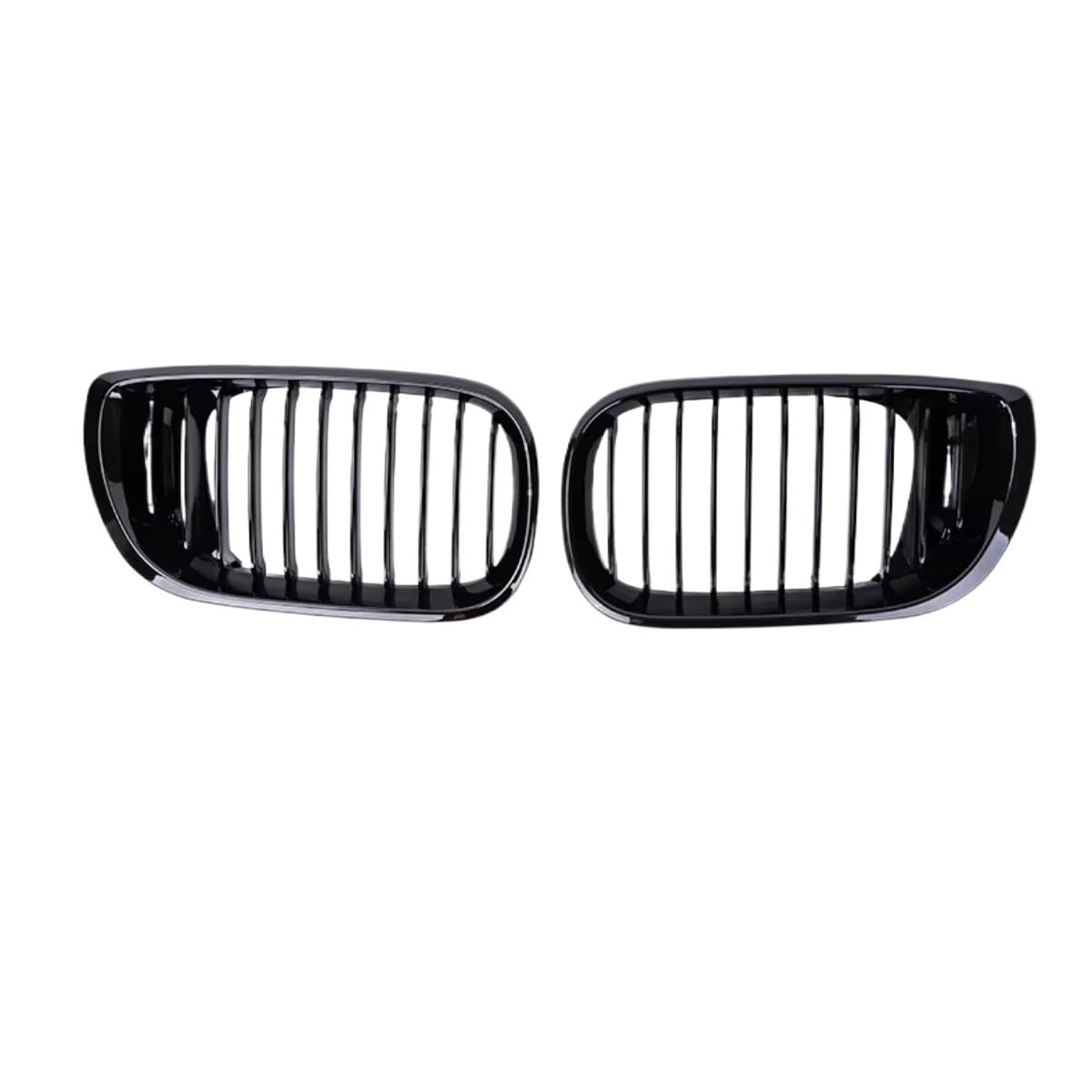 Frontgrill 1 Paar Einzelne Lamellen-Nierengrill-Auto-Frontstoßstange-Renngrill Für E46 4-türige Limousine 320i 325i 325Xi 330Xi 330i Nach Facelift 2002 2003 2004 2005 Kühlergrill(Glossy Black) von ESPYN