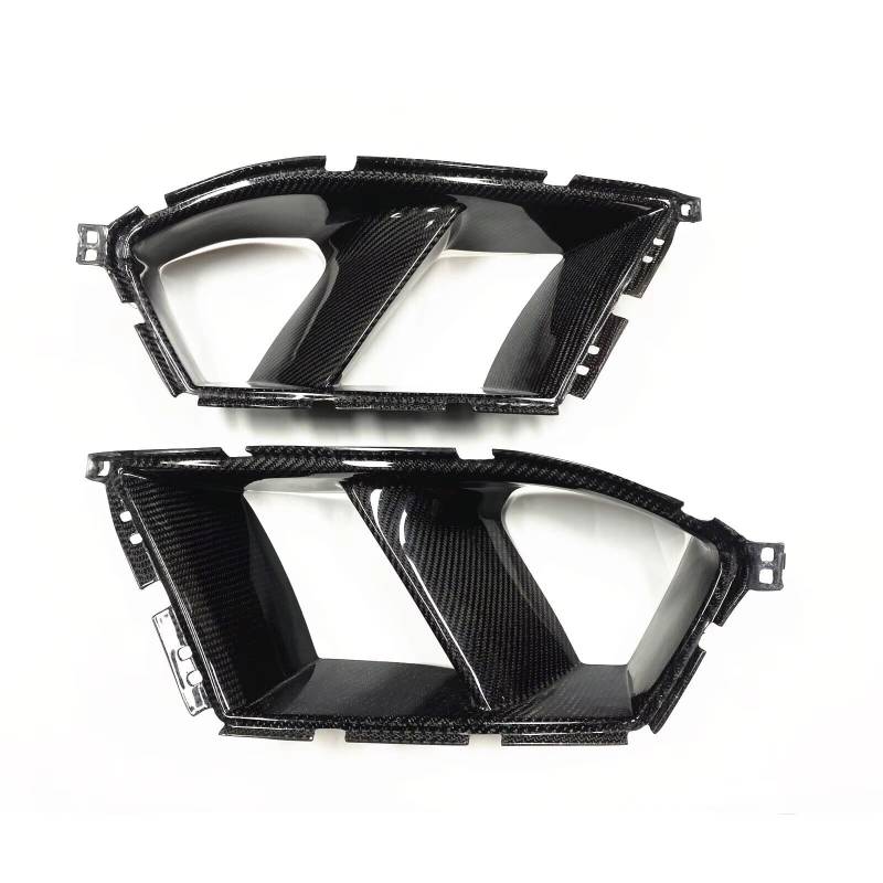 Frontgrill ABS Carbon Look Frontstoßstange Lufteinlassgitter Für M3 M4 G80 G82 G83 Seitenschlitze Dekorativer Spoiler Kühlergrill(Kohlefaser) von ESPYN