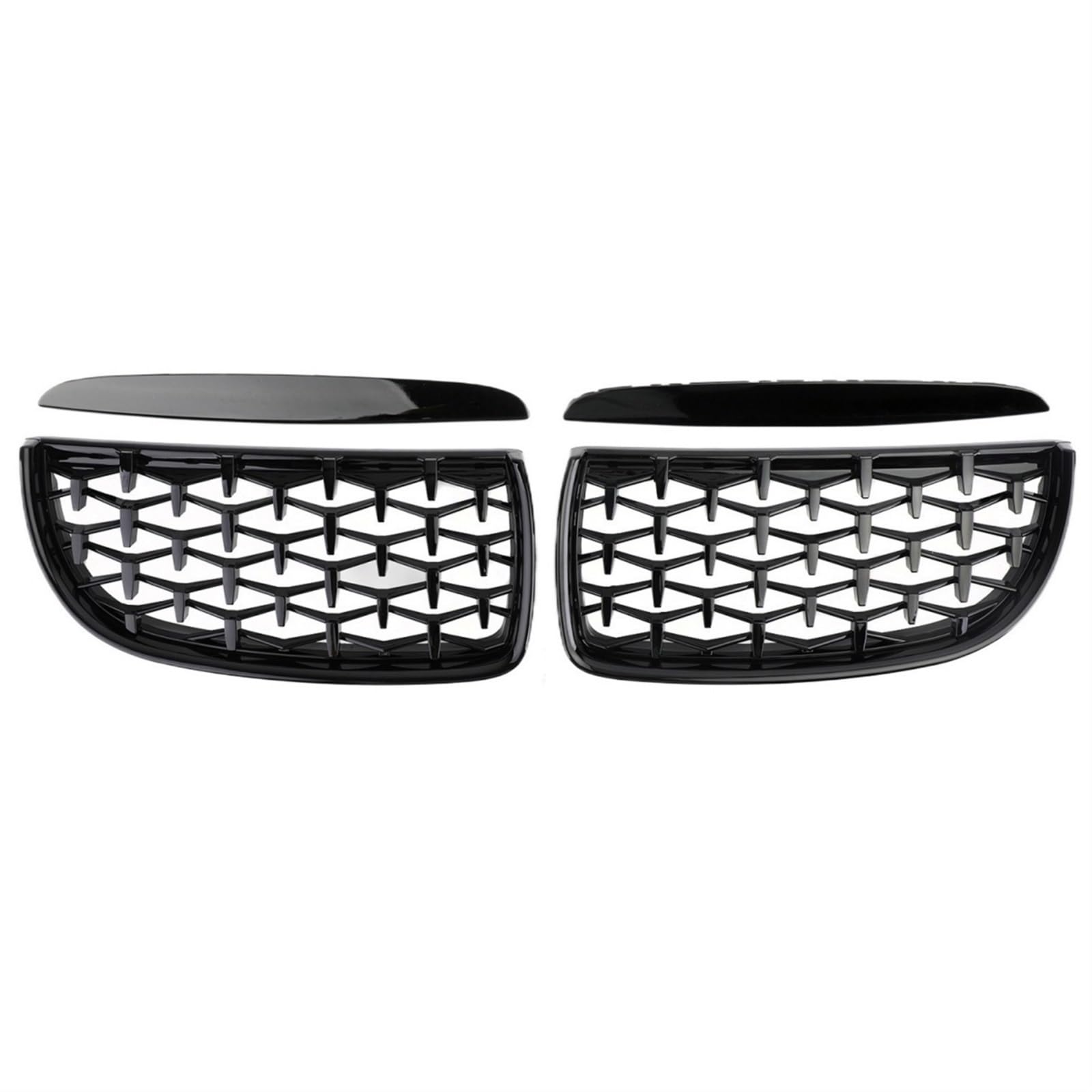 Frontgrill Auto Front Glanz Schwarz Grills Grille Sport Diamant Für E90 E91 Tuning 3 Serie 2005 2006 2007 2008 2009 2010 2011 2012 LCI Pre LCI Kühlergrill(05-08 GBlack) von ESPYN