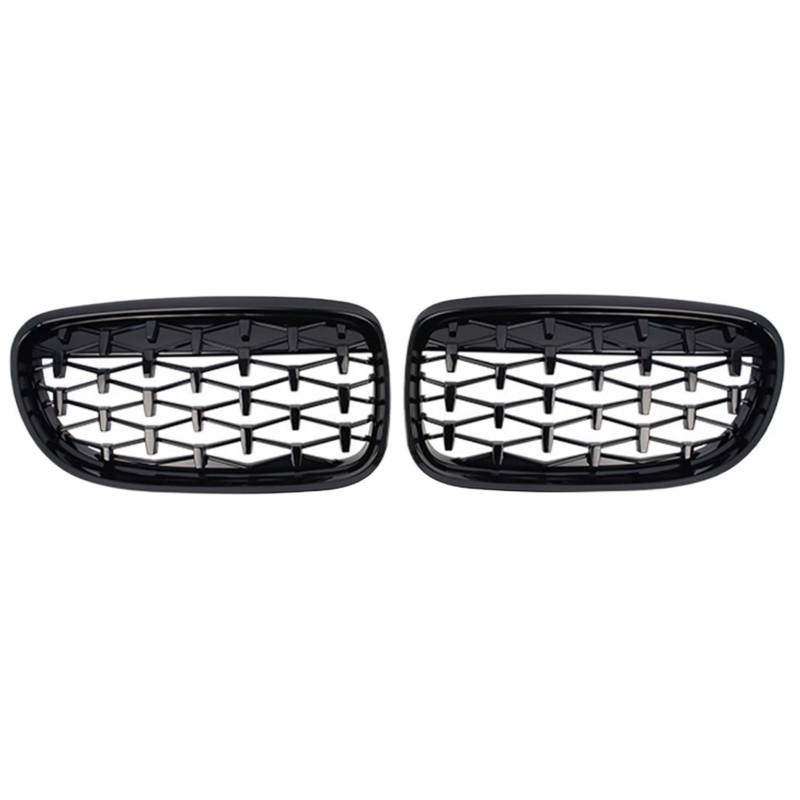 Frontgrill Auto Front Glanz Schwarz Grills Grille Sport Diamant Für E90 E91 Tuning 3 Serie 2005 2006 2007 2008 2009 2010 2011 2012 LCI Pre LCI Kühlergrill(09-12 GBlack) von ESPYN