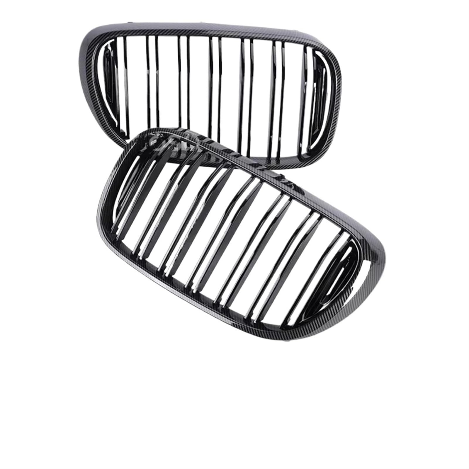 Frontgrill Auto Front Stoßstange Nieren Grille Für 7 Serie G11 G12 730i 740i 750i 2015 2016 2017 2018 2019 Doppel Lamellen Schwarz Racing Grill Ersatz Kühlergrill(Dual Carbon Look) von ESPYN