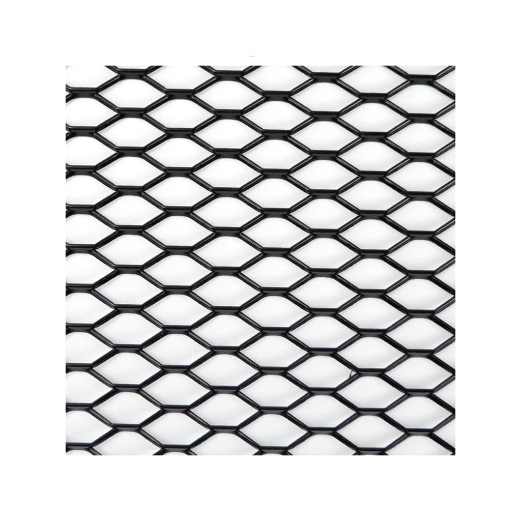 Frontgrill Auto Stoßstange Grille100x33cm Aluminium Legierung Rhombischen Grill Mesh Blatt Auto Gitter Belüftung Grille Für Autoscooter Zubehör Kühlergrill(BK Hexagon 11x25mm) von ESPYN