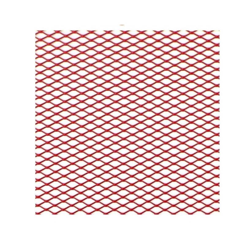 Frontgrill Auto Stoßstange Grille100x33cm Aluminium Legierung Rhombischen Grill Mesh Blatt Auto Gitter Belüftung Grille Für Autoscooter Zubehör Kühlergrill(Red Hexagon 7x14mm) von ESPYN