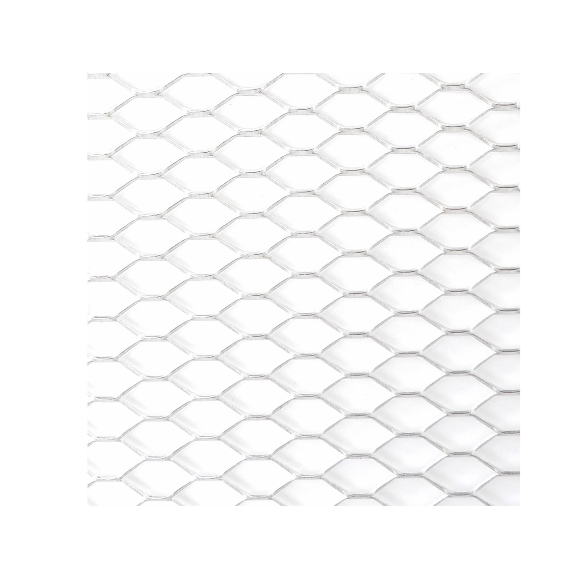 Frontgrill Auto Stoßstange Grille100x33cm Aluminium Legierung Rhombischen Grill Mesh Blatt Auto Gitter Belüftung Grille Für Autoscooter Zubehör Kühlergrill(SIL Hexagon 11x25mm) von ESPYN