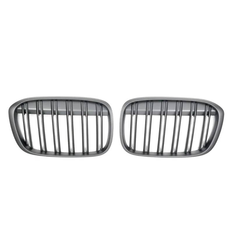 Frontgrill Carbon Double Line Style Front Racing Grills Für X1 F48 F49 2016 2017 2018 2019 Chrome Diamonds Style Upper Grills Zubehör Kühlergrill(Double-Matte Black) von ESPYN