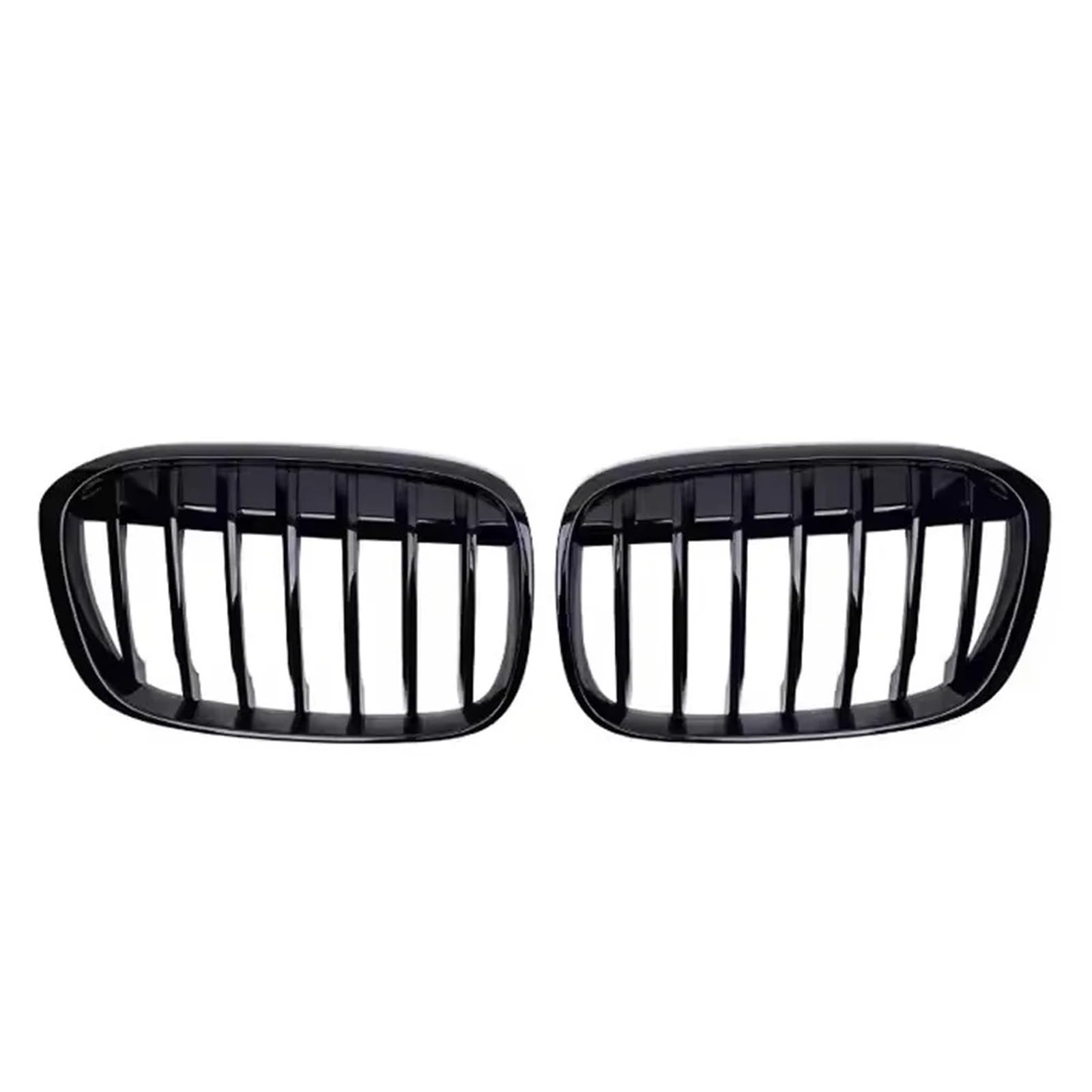 Frontgrill Carbon Double Line Style Front Racing Grills Für X1 F48 F49 2016 2017 2018 2019 Chrome Diamonds Style Upper Grills Zubehör Kühlergrill(Single-Glossy Black) von ESPYN