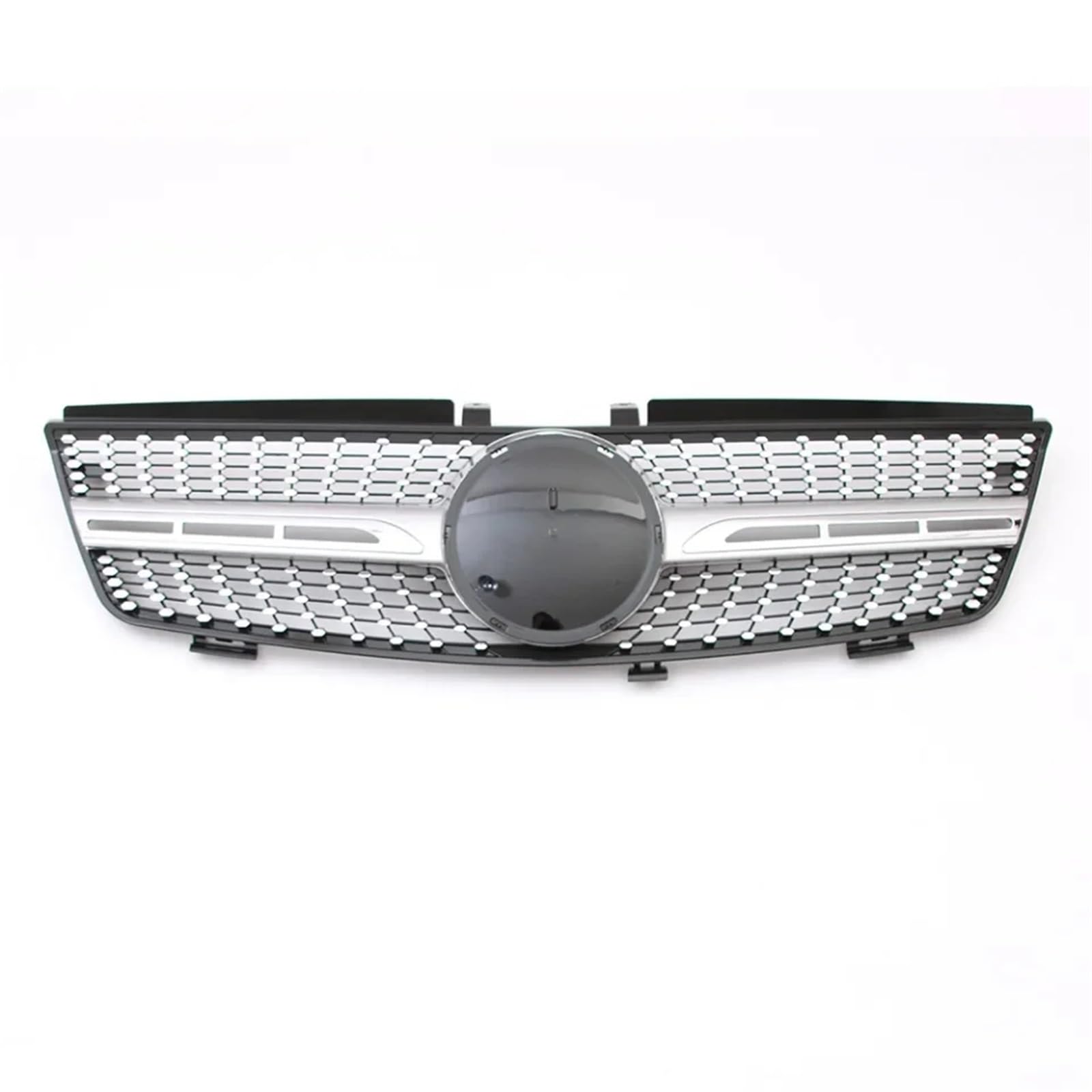 Frontgrill Chrom Silber Für AMG Style Front Racing Grille Frontstoßstangengrill Für Benz ML-Klasse W164 2005 2006 2007 2008 ML320 ML350 ML500 Kühlergrill(Diamond-Silver) von ESPYN