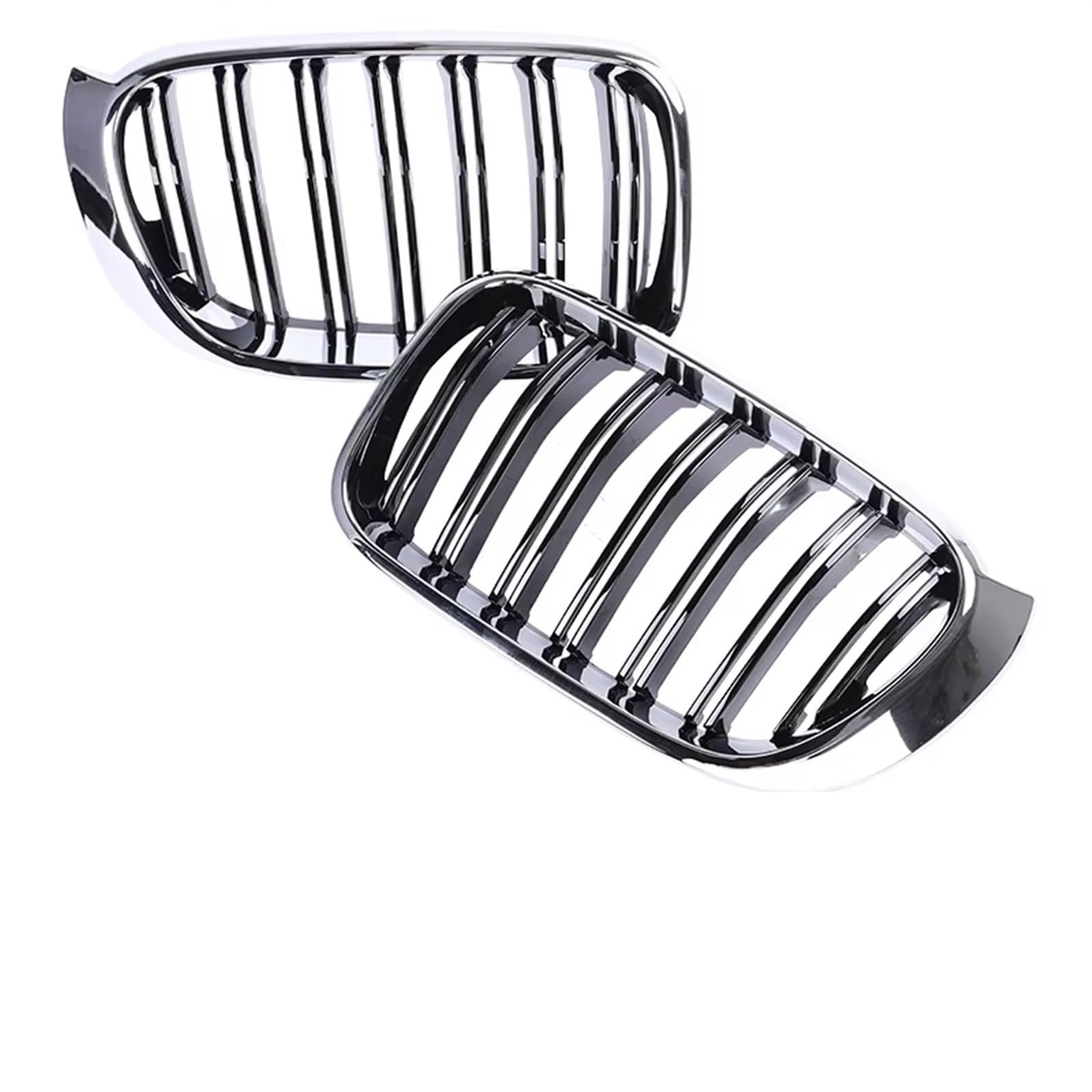 Frontgrill Chrome Untere Front Stoßstange Nieren Racing Grill Für X3 X4 F25 F26 2014 2015 2016 2017 2018 Kühlergrill Glänzend Schwarz Auto Styling Kühlergrill(Dual Chrome Black) von ESPYN