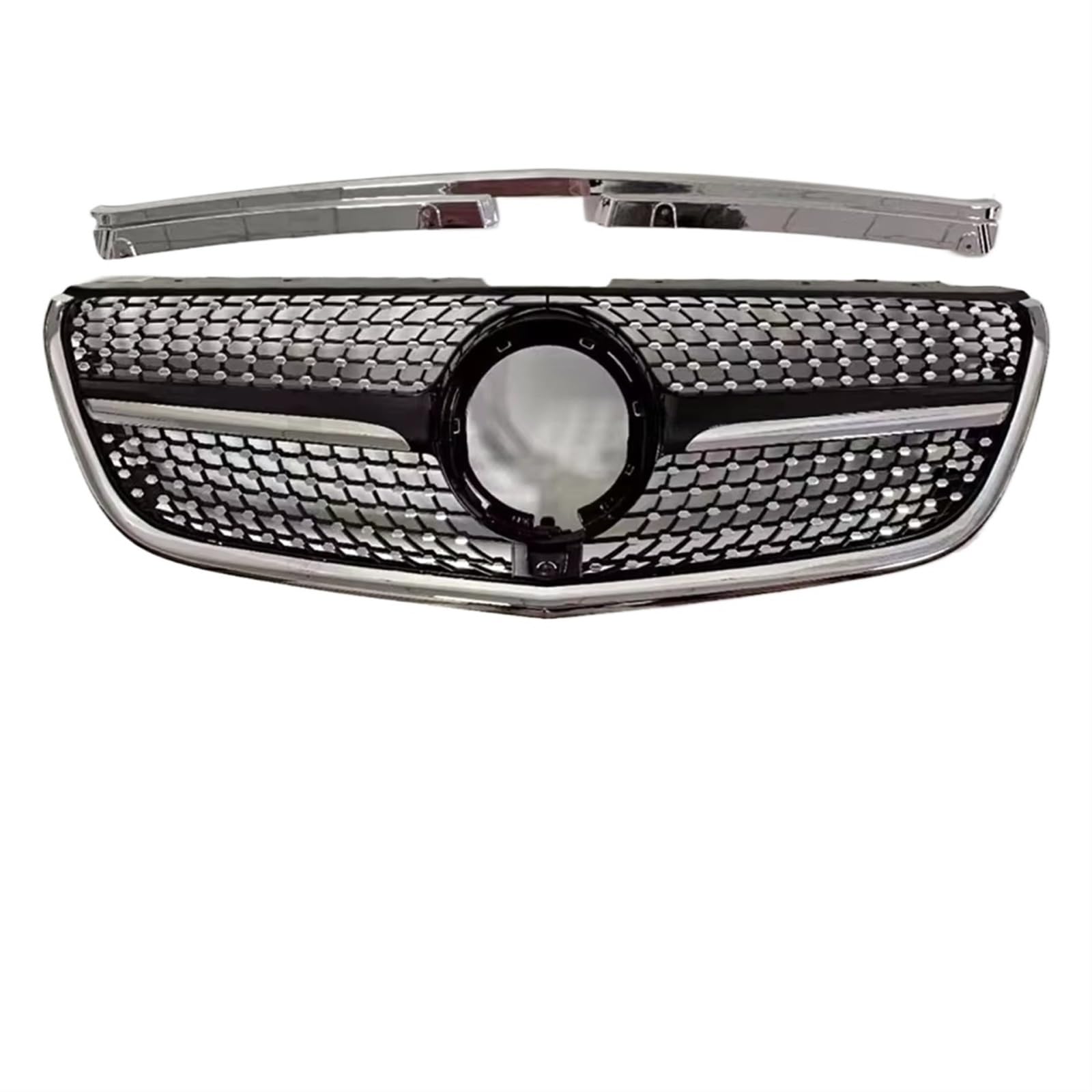 Frontgrill Diamond GTR GT Style Frontkühlergrill Einlassgrill Für Benz Vito W447 2015 2016 2017 2018 2019 2020 2021 2022 2023 Middle Mesh Grid Tuning Kühlergrill(2020-2023 DM Black) von ESPYN