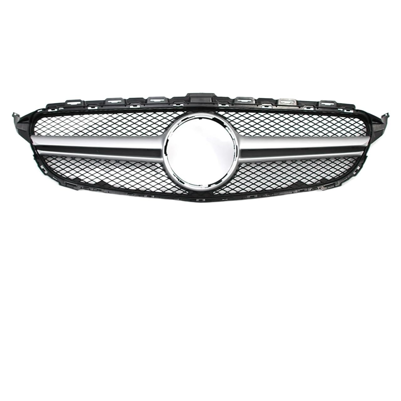 Frontgrill Diamonds Style Front Racing Grille Für Benz C-Klasse W205 2015 2016 2017 2018 C180 C200 C250 C300 Chrom Schwarz Für GTR Style Grille Kühlergrill(AMG-Chrome Silver) von ESPYN