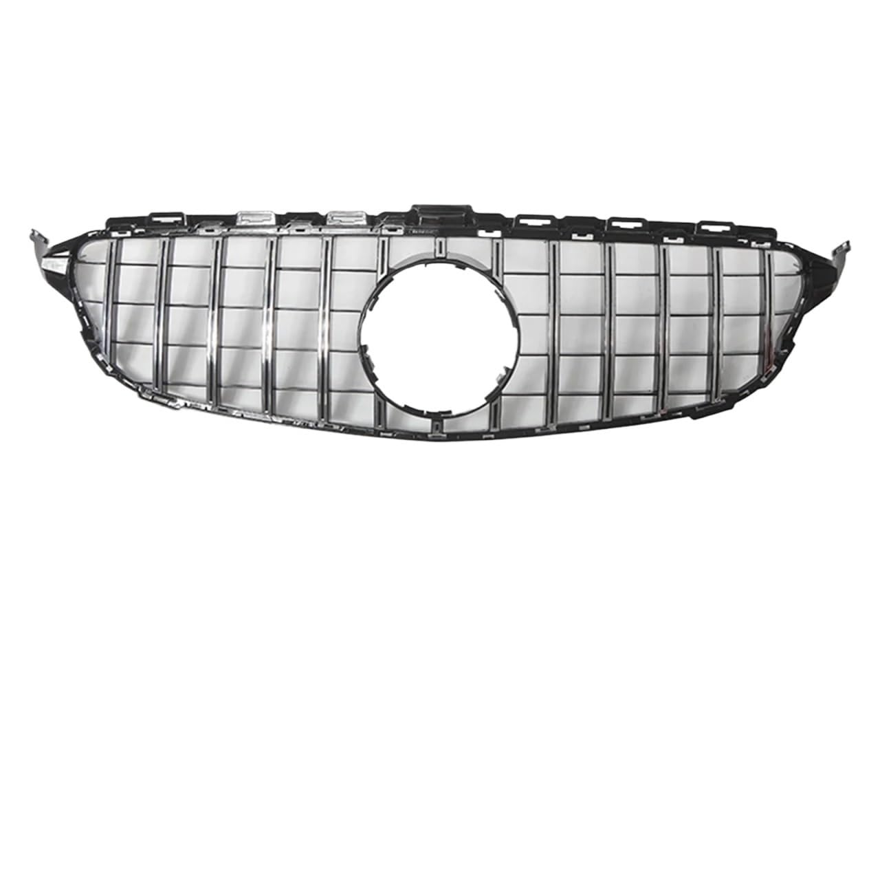 Frontgrill Diamonds Style Front Racing Grille Für Benz C-Klasse W205 2015 2016 2017 2018 C180 C200 C250 C300 Chrom Schwarz Für GTR Style Grille Kühlergrill(B-Chrome Silver) von ESPYN